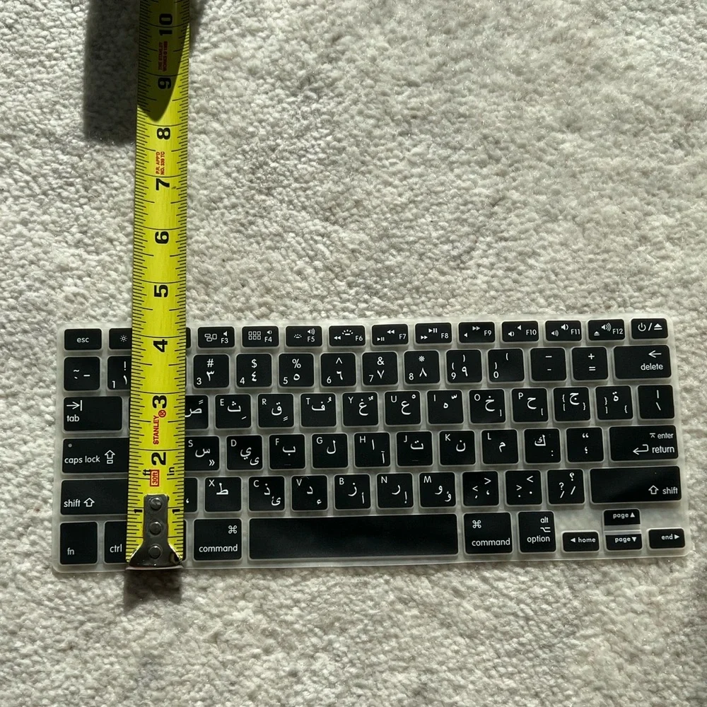 Arabic Alphabet Black Jelly Mac Laptop Keyboard Cover